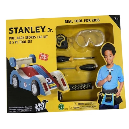 Stanley Jr. STANLEY Jr. Jr. Pull Back Sports Car Kit and Tool Set Multicolored 5 pc STJK030-T05-SY